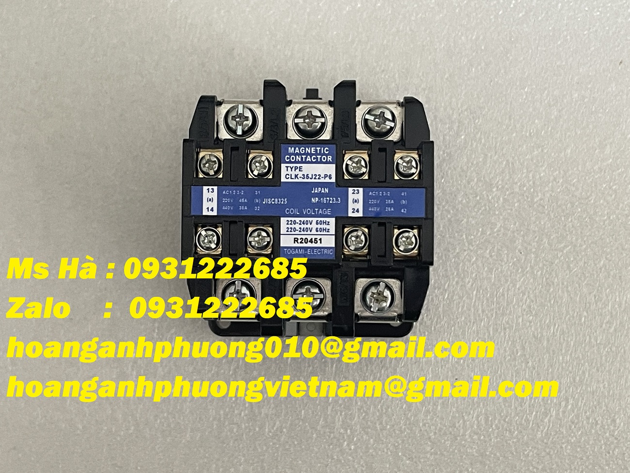 Togami CLK-35J22-P6 | Bộ contactor nhập | giao hàng toàn quốc